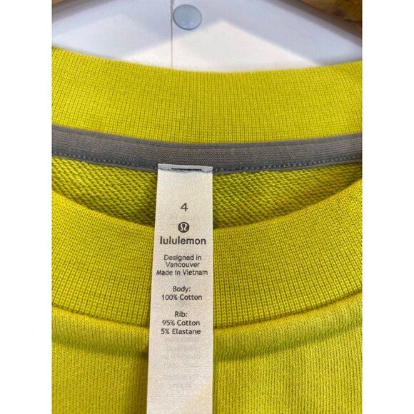 Lululemon Perfectly Oversized Crew Sweatshirt Pullover Bright Yellow Size 4 - Picture 2 of 6